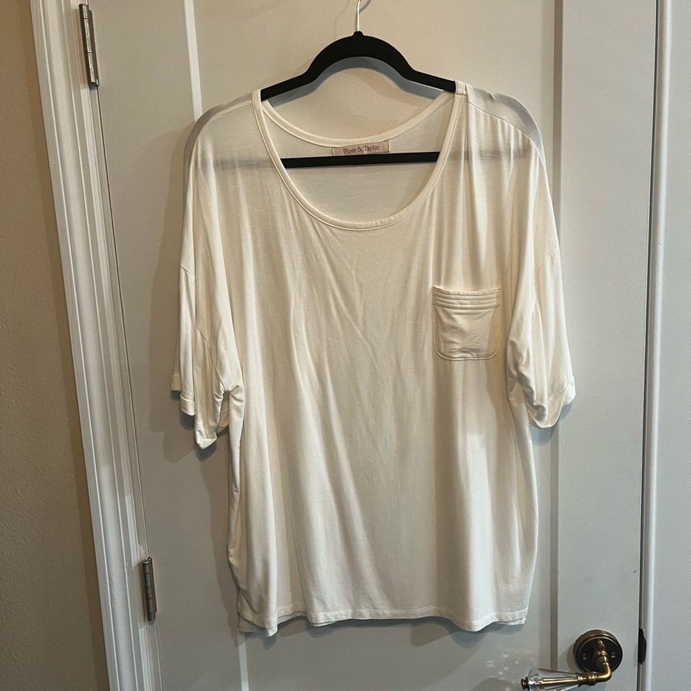 Elegant Cream Short Sleeve Top